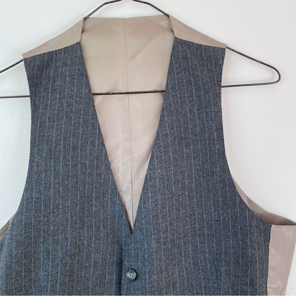 Grey Pinstriped Vest - Picture 6 of 9